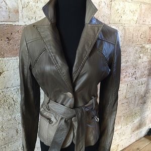 Ombré look leather jacket