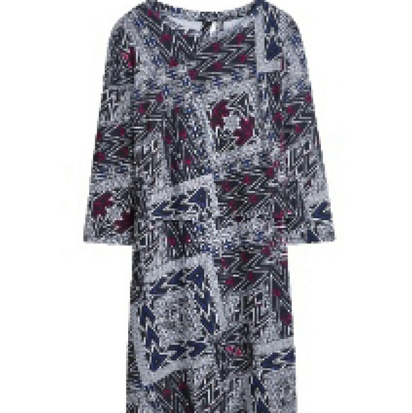 Grey multi 3/4 sleeve dress