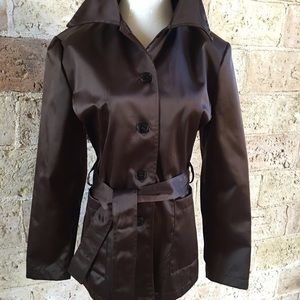 Brown trench with sheen