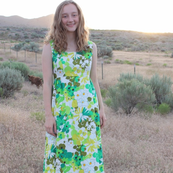Retro Floral Maxi Dress