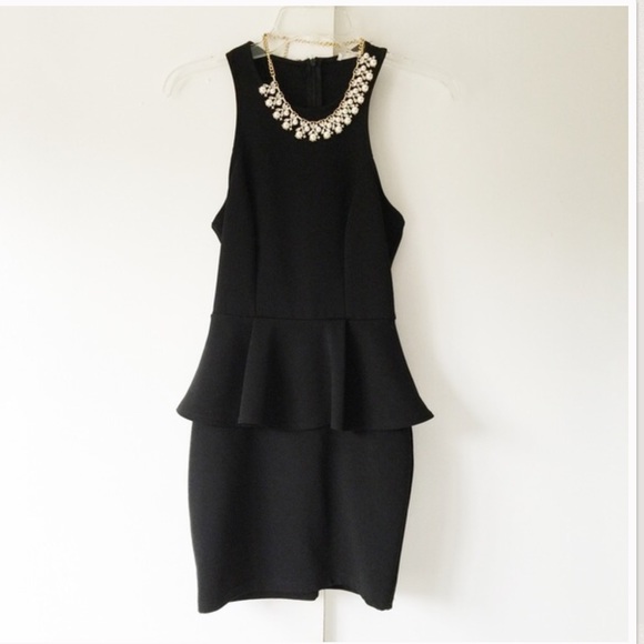 Lush black peplum dress