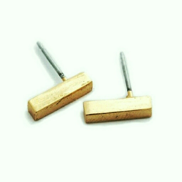 GOLD BAR earrings - Picture 2 of 2