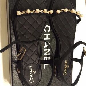 Brand new. Chanel sandals with pearl