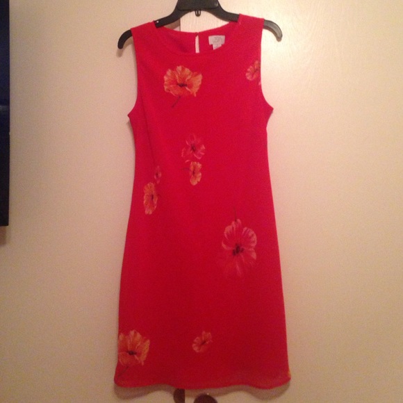 Red flower dress