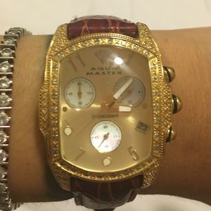 Aqua Master Watch Gold & Diamonds