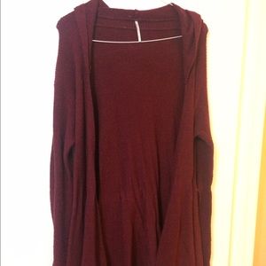 Free People hooded sweater wrap