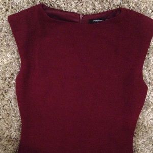 Burgundy red fitted dress