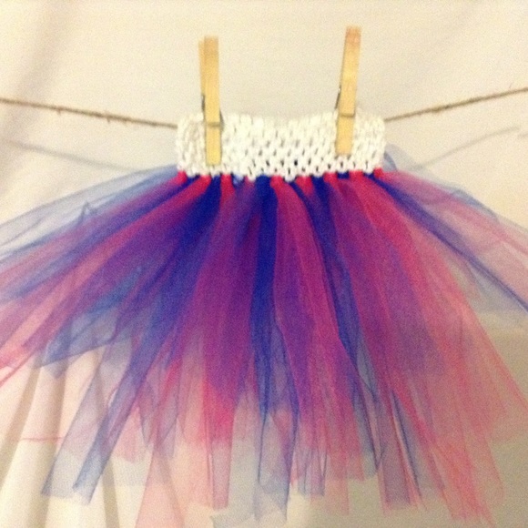 Hot pink and blueish/purplish TuTu