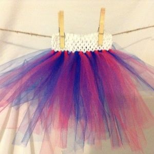 Hot pink and blueish/purplish TuTu