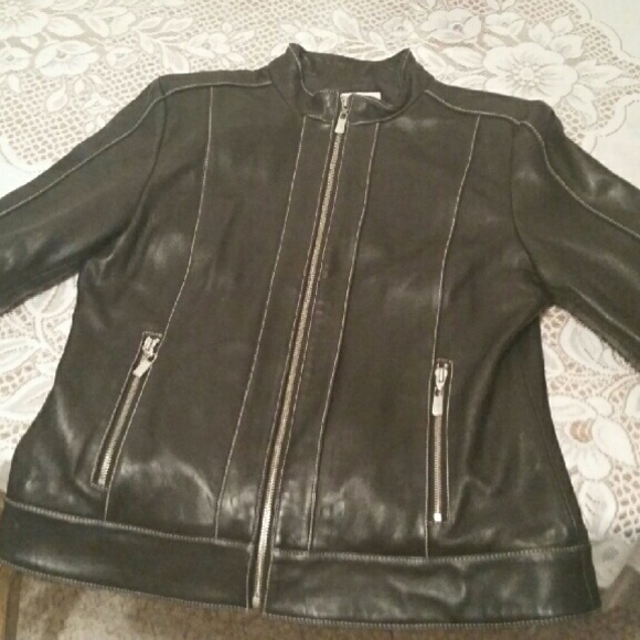 Black leather jacket