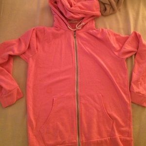 Bright pink zip up hoodie