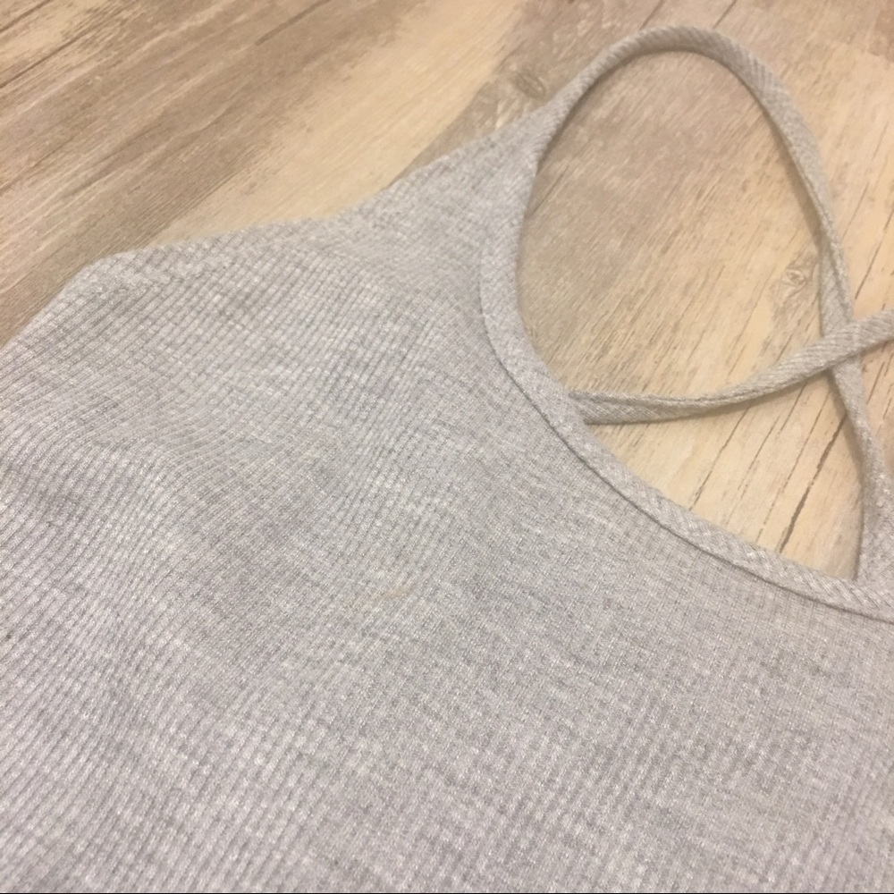 Grey Ribbed Mini Dress - Picture 5 of 6
