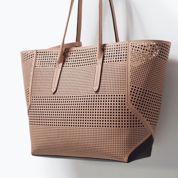 Zara Handbags - Zara Tan/Nude Tote Bag