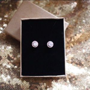 Beautiful Rose Gold Crystal Studded Earrings