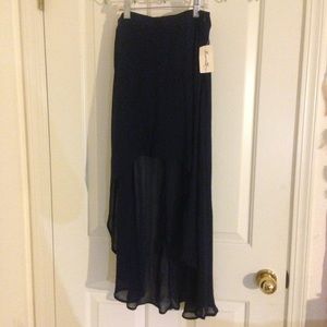 Forever 21 navy high low skirt
