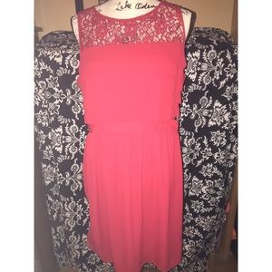 New! LOFT red dress lace wedding holiday