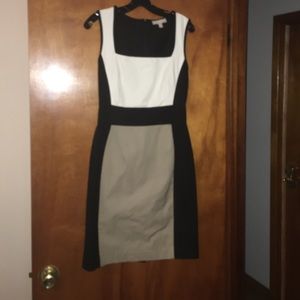 Banana republic knee length color blocked dress