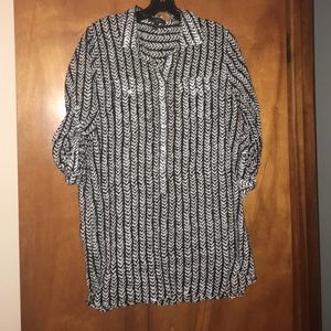 J.Crew chevron pop over blouse