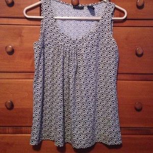 New York & Company sz M brown/white tank top