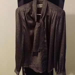 Vintage career top, paisley, medium