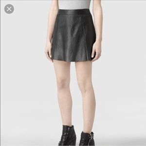 All Saints Sens Leather Skirt