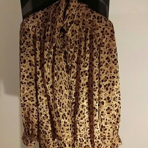 Leopard vintage blouse, size medium/large