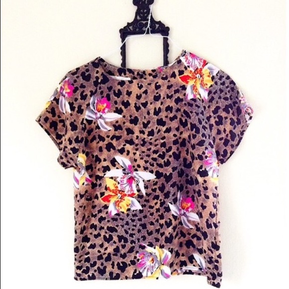 Vintage Leopard Floral Blouse