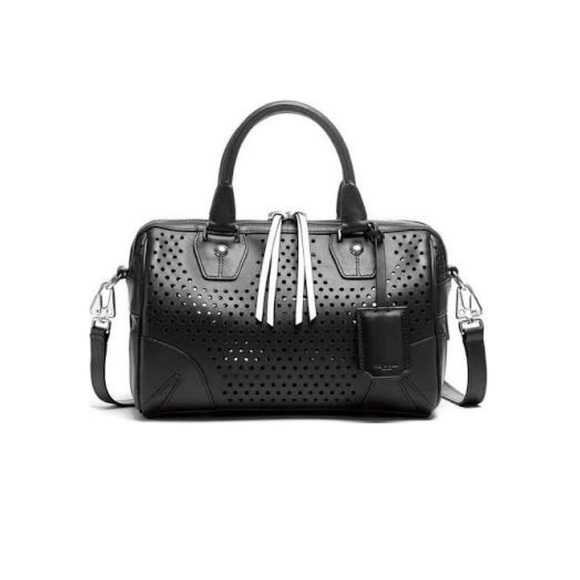 rag & bone Perforated Small Flight Satchel - Black