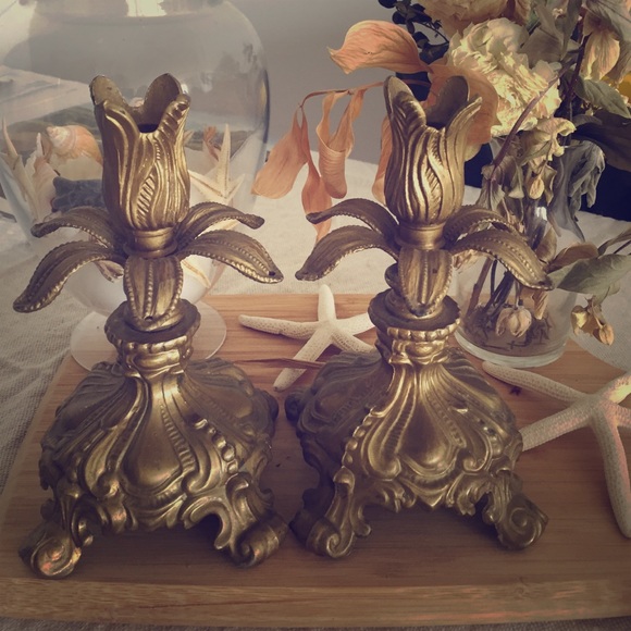 Gold candle holders
