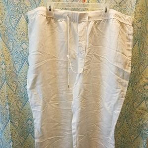 Calvin Klein white linen pants fit size 20