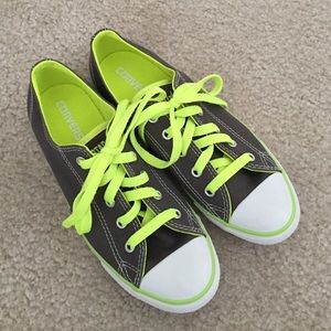 Converse All Star Sneakers Gray w/ Neon Yellow