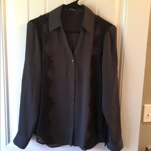 Express Portofino Shirt - Dark Gray w/ Black Lace
