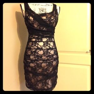 Lace/satin dress