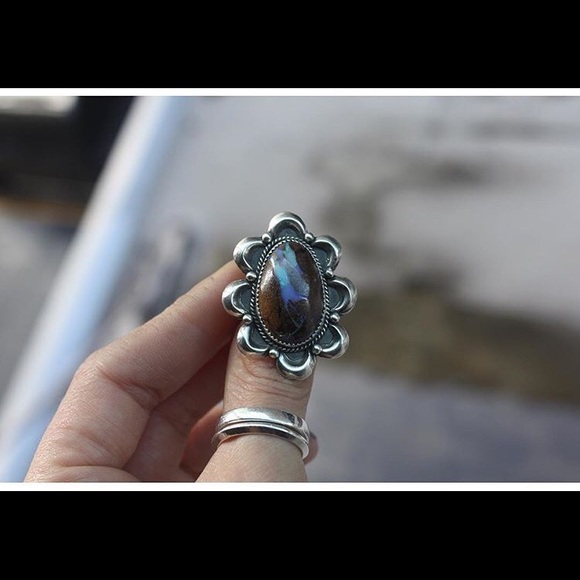 Australian Boulder Opal Ring
