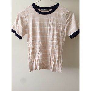 Peach striped knit tee