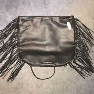 Victoria Secret Black Fringe Tote (Brand New)