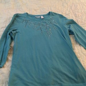 Chico's Size 1 Blue with Silver Application