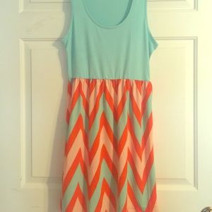 Blue chevron dress nwot