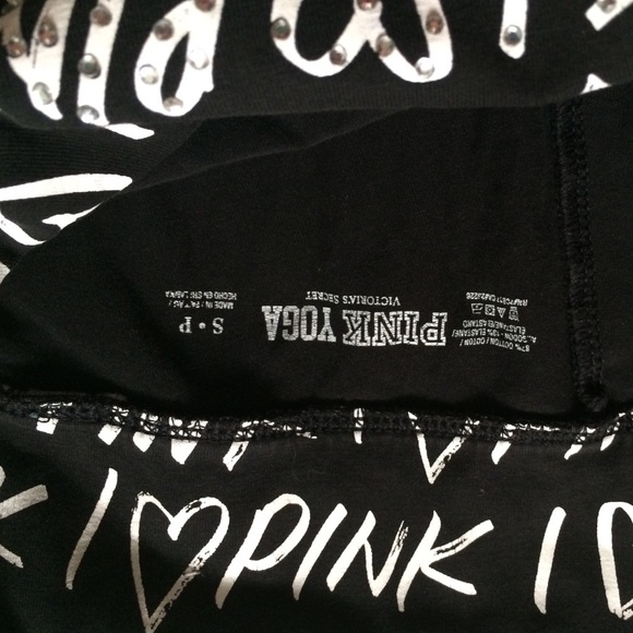 PINK yoga pants w/ bling - Picture 2 of 4