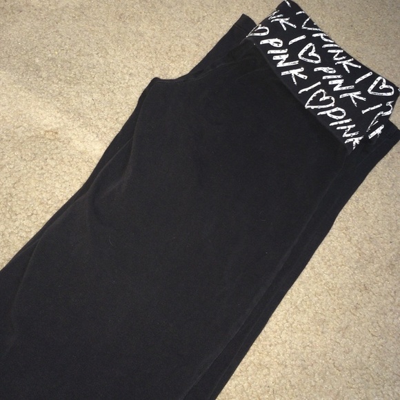 PINK yoga pants w/ bling - Picture 3 of 4