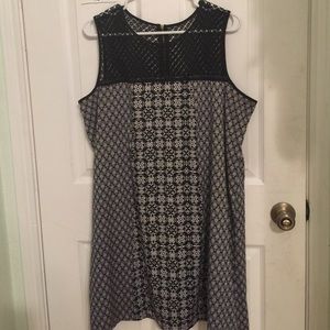 Black and white shift dress