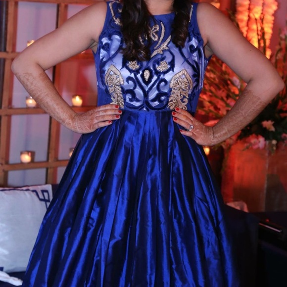 HP🎉 Indian Royal Blue Gown w Intricate Embroidery - Picture 4 of 5