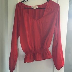 Michael Kohrs red silk top