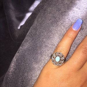 James Avery De Flores ring w/ turquoise