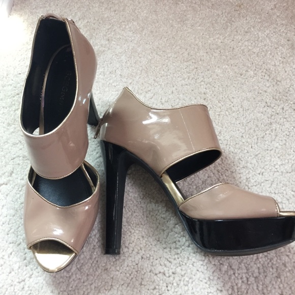 Sold on another site!!!! BCBG taupe platform heels