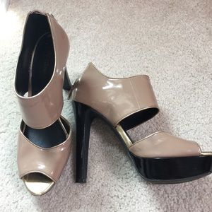 Sold on another site!!!! BCBG taupe platform heels