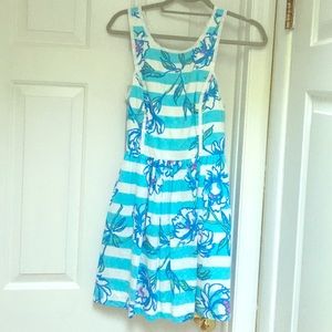 Blue & White Patterned Lilly Pulitzer Dress