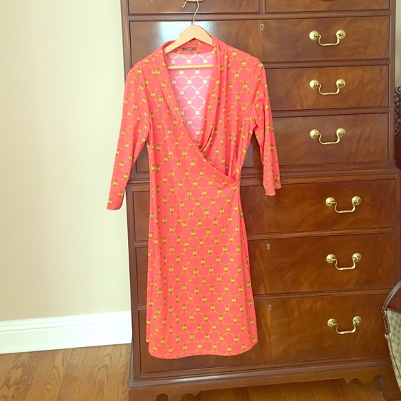 Gorgeous coral print dress M