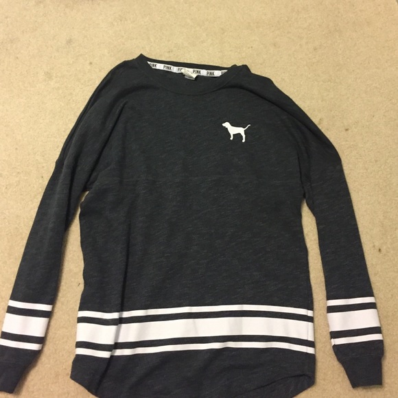 On hold @kristenoakes VS PINK crew neck sweatshirt