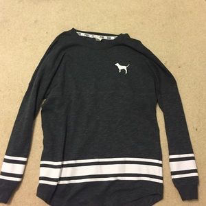 On hold @kristenoakes VS PINK crew neck sweatshirt